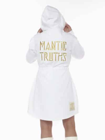 HOODIE DRESS - WHITE - BACK 1