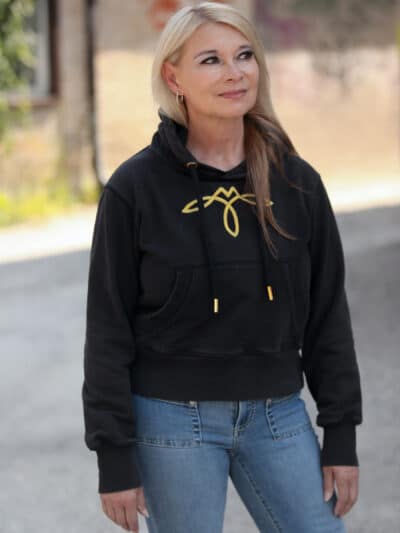 CATALOG - VIBE CUT CROP - HOODIE - GOLD SERIES BLACK - 4