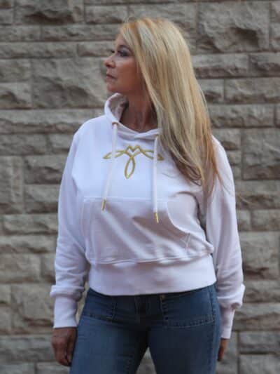 CATALOG - VIBE CUT CROP - HOODIE - GOLD SERIES WHITE - 1